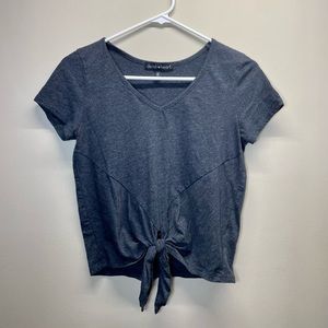 Front Tie Crop Top Tee